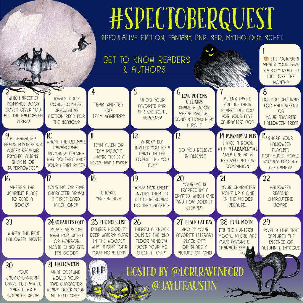 A series of daily prompts about Halloween and speculative fiction for the month of October